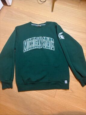 Michigan State Green Crewneck Sweatshirt - Russell Athletic